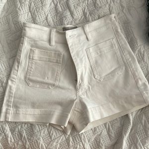 Everlane high waisted white shorts